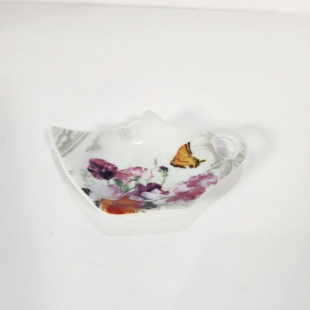 Butterfly Ceramic Tea Bag Holder